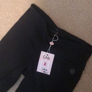 NWT CAbi small bootcut yoga black workout